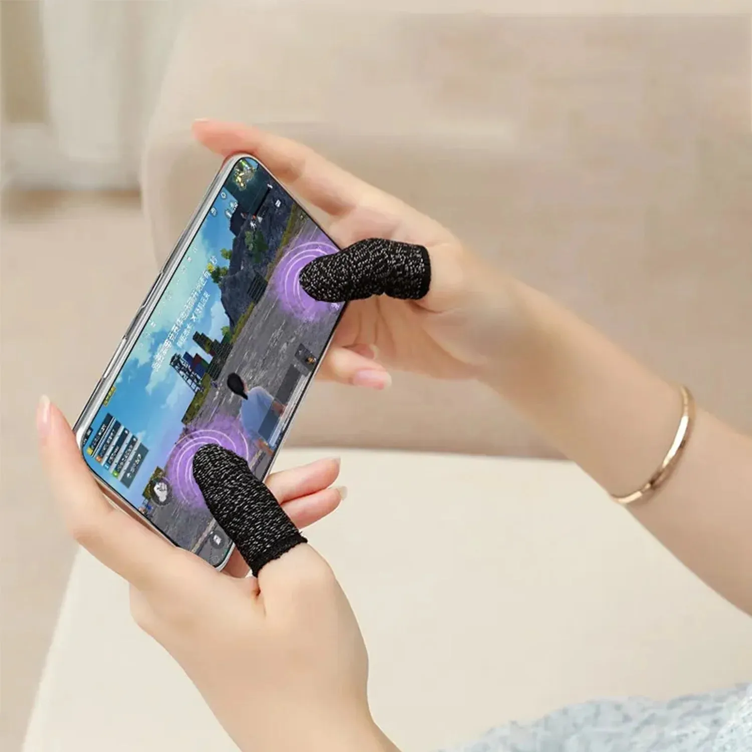 10 Pcs Screen PUBG Gaming Finger Sleeve Game Controller Mobile Sweatproof Gloves