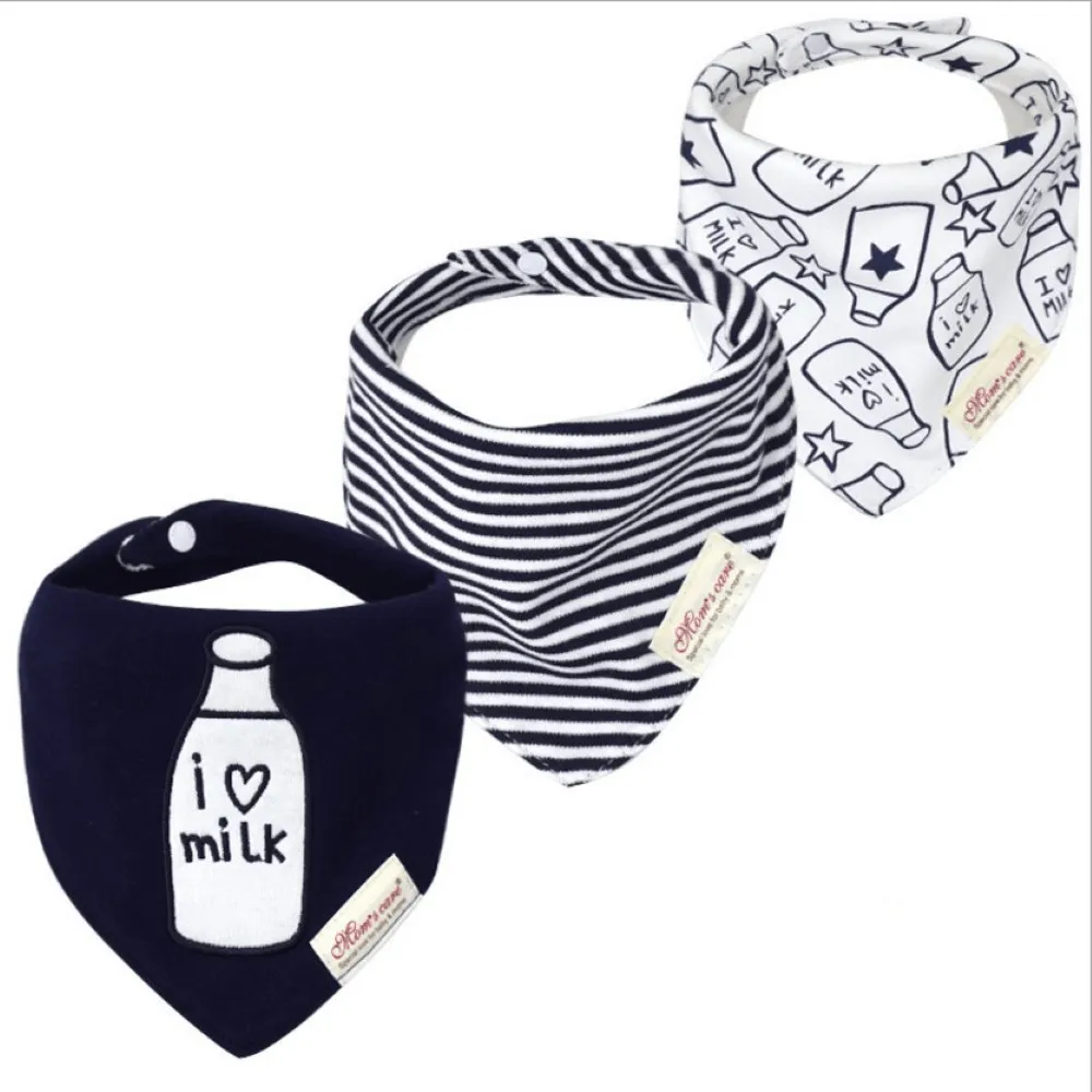 3PCS Baby Cotton double-layer thick waterproof Bibs Baby Accessories Wholesale
