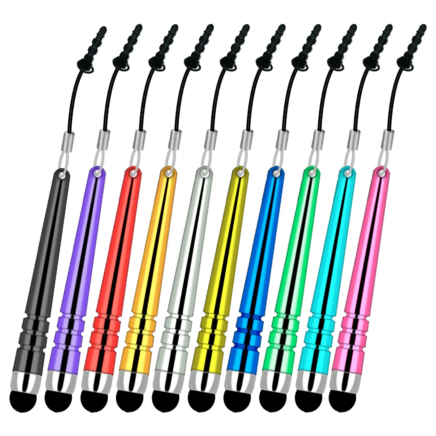 iSOUL Premium Quality 10 Pack Stylus Touch Pen With Anti-Dust Plug Cap IS-ST-984