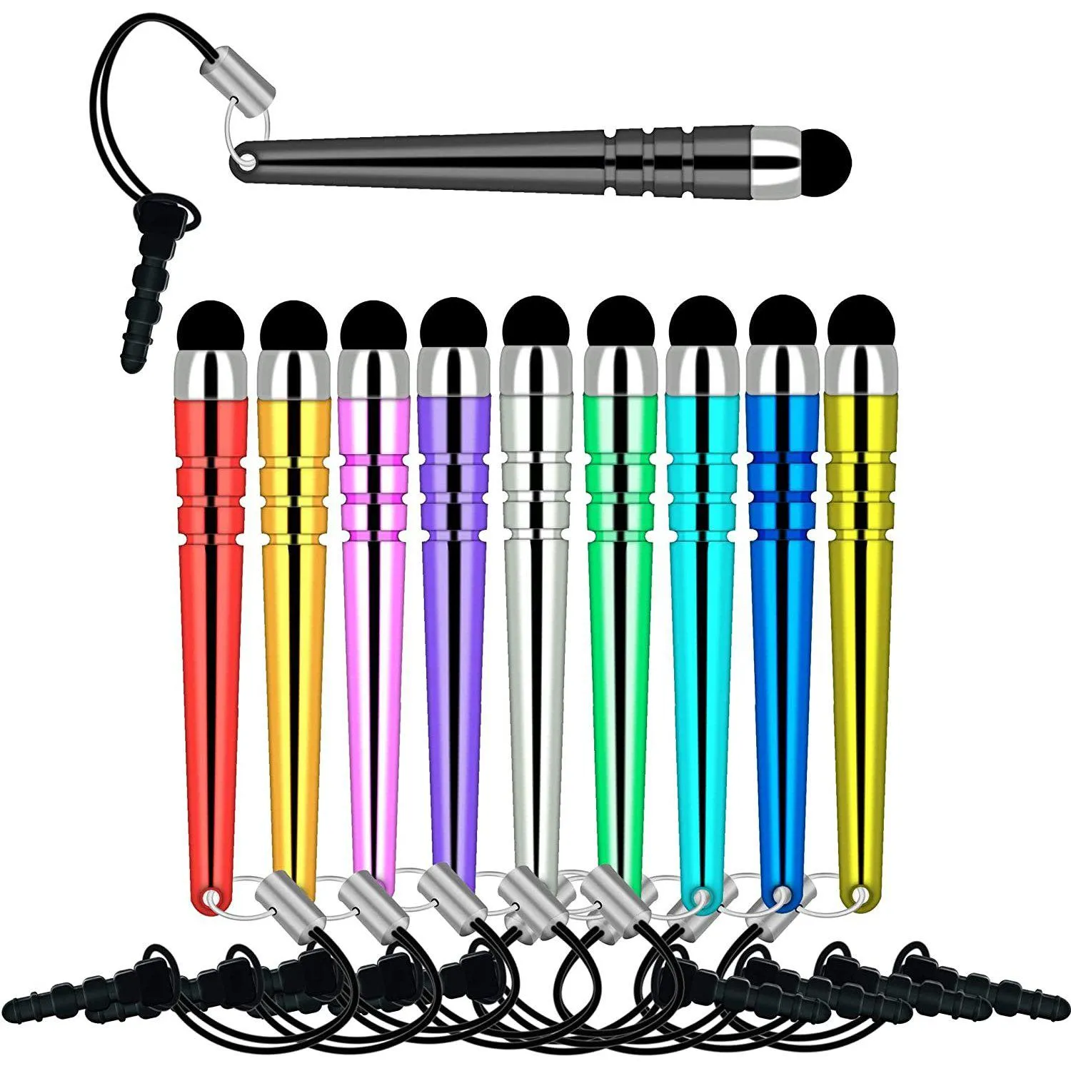 iSOUL Premium Quality 10 Pack Stylus Touch Pen With Anti-Dust Plug Cap IS-ST-984