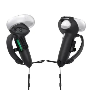 KIWI Design Top Version Controller Grips Cover Compatible With Oculus Quest 2 (KW-Q1Pro-3-Black-1-US)