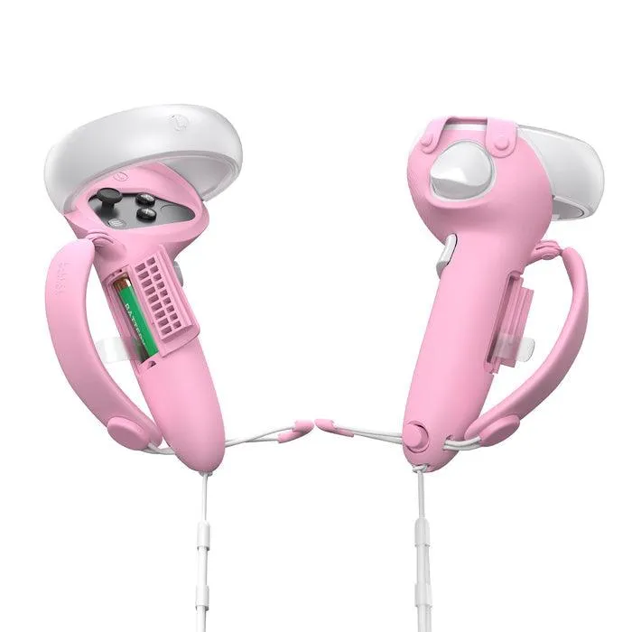 KIWI Design Top Version Controller Grips Cover Compatible With Oculus Quest 2 (KW-Q1Pro-3-Pink-1-US)