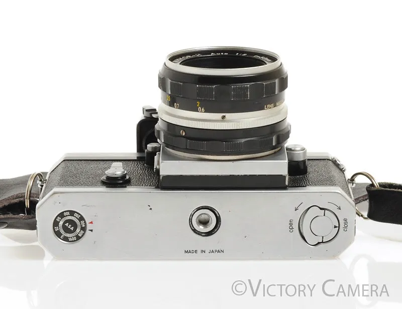 Nikon F Chrome 35mm Camera Body 50mm f2 Lens   Prism -New Seals- [EXC]