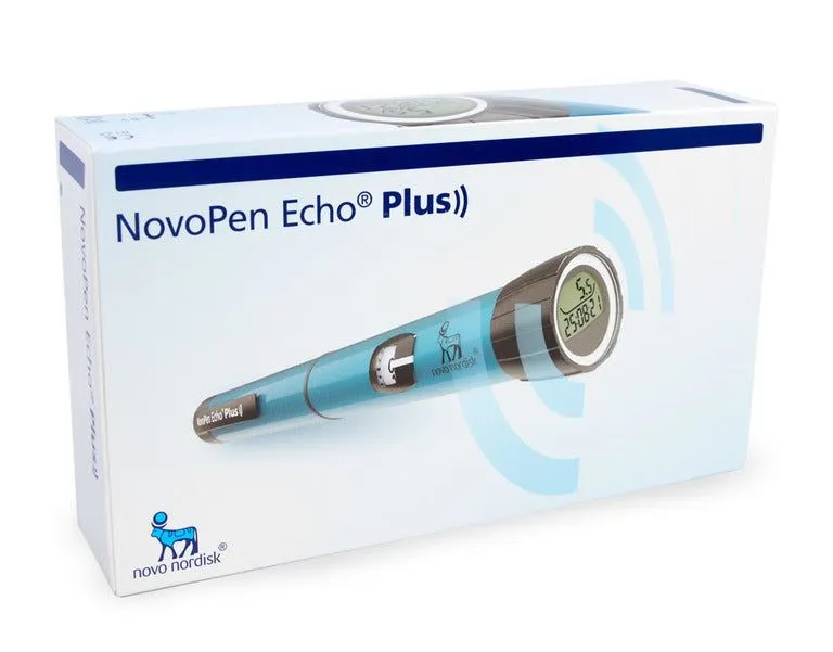 NovoPen Echo PLUS Smart Pen by Novo Nordisk - Measures 1/2 Units Blue or Red