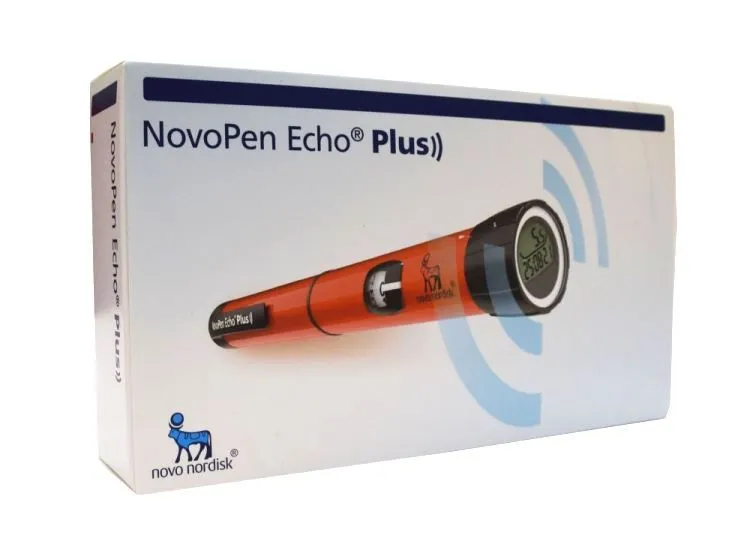 NovoPen Echo PLUS Smart Pen by Novo Nordisk - Measures 1/2 Units Blue or Red