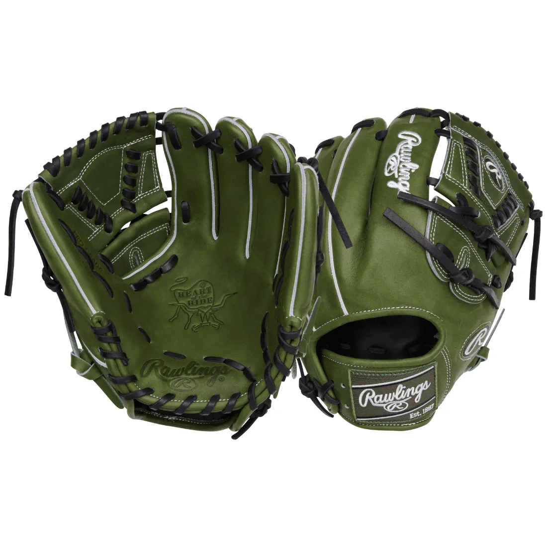 Rawlings Heart of the Hide 11.75" Military Green Baseball Glove: RPRO205-30MG