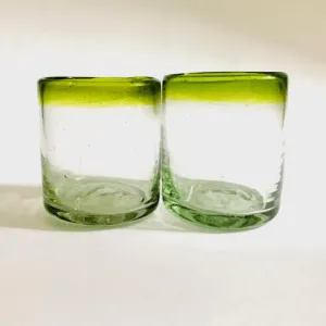 Set of 2 Handblown Tumblers with Lemon/Lime Rim