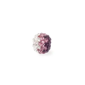 Shambala Rhinestone Bead - Amethyst/Pink/Crystal Ombre 10mm
