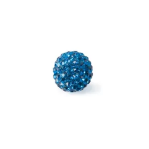 Shambala Rhinestone Bead - Capri Blue 12mm