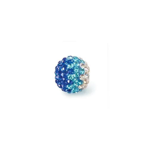 Shambala Rhinestone Bead - Capri/Blue Topaz/Crystal Ombre 10mm