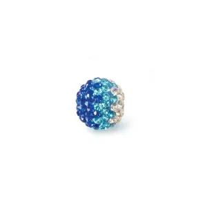 Shambala Rhinestone Bead - Capri/Blue Topaz/Crystal Ombre 10mm