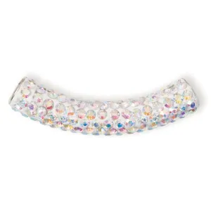 Shambala Rhinestone Tube Bead - Crystal Ab