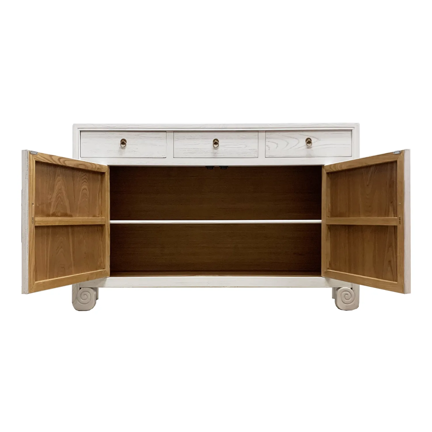 SIDEBOARD SCROLL 3DW2DR WHITE WASH MQZ-19