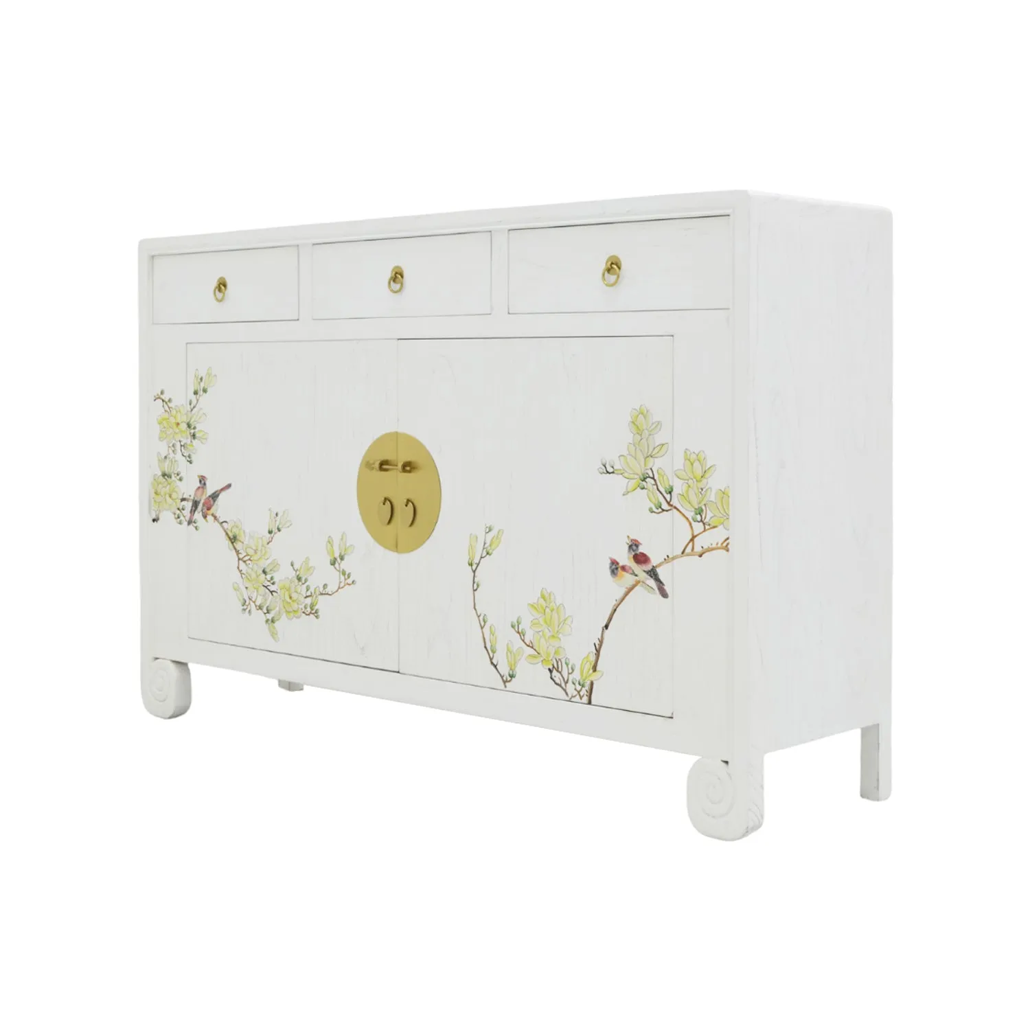 SIDEBOARD SCROLL FLEUR WHITE WASH MQZ-19