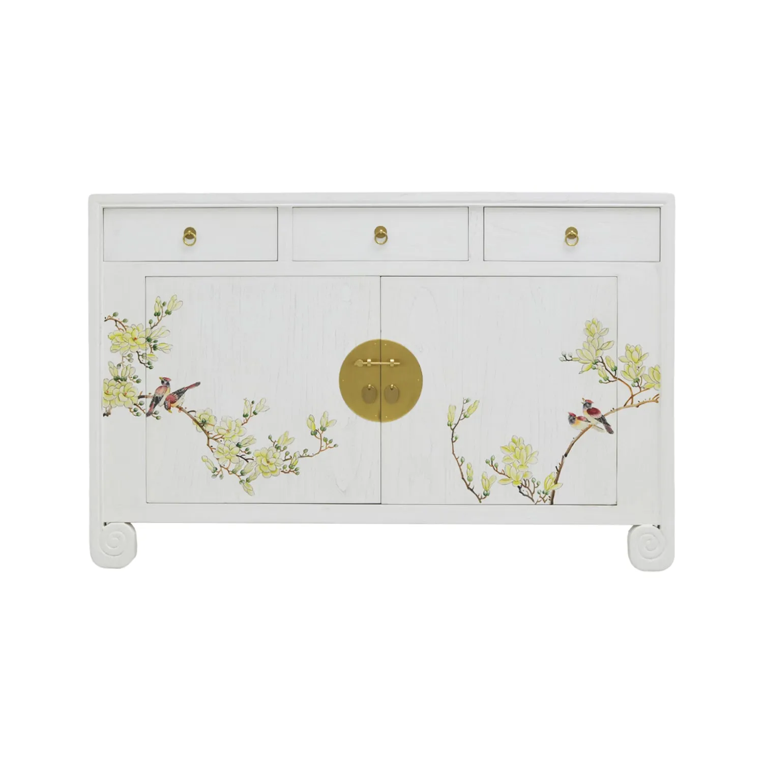 SIDEBOARD SCROLL FLEUR WHITE WASH MQZ-19