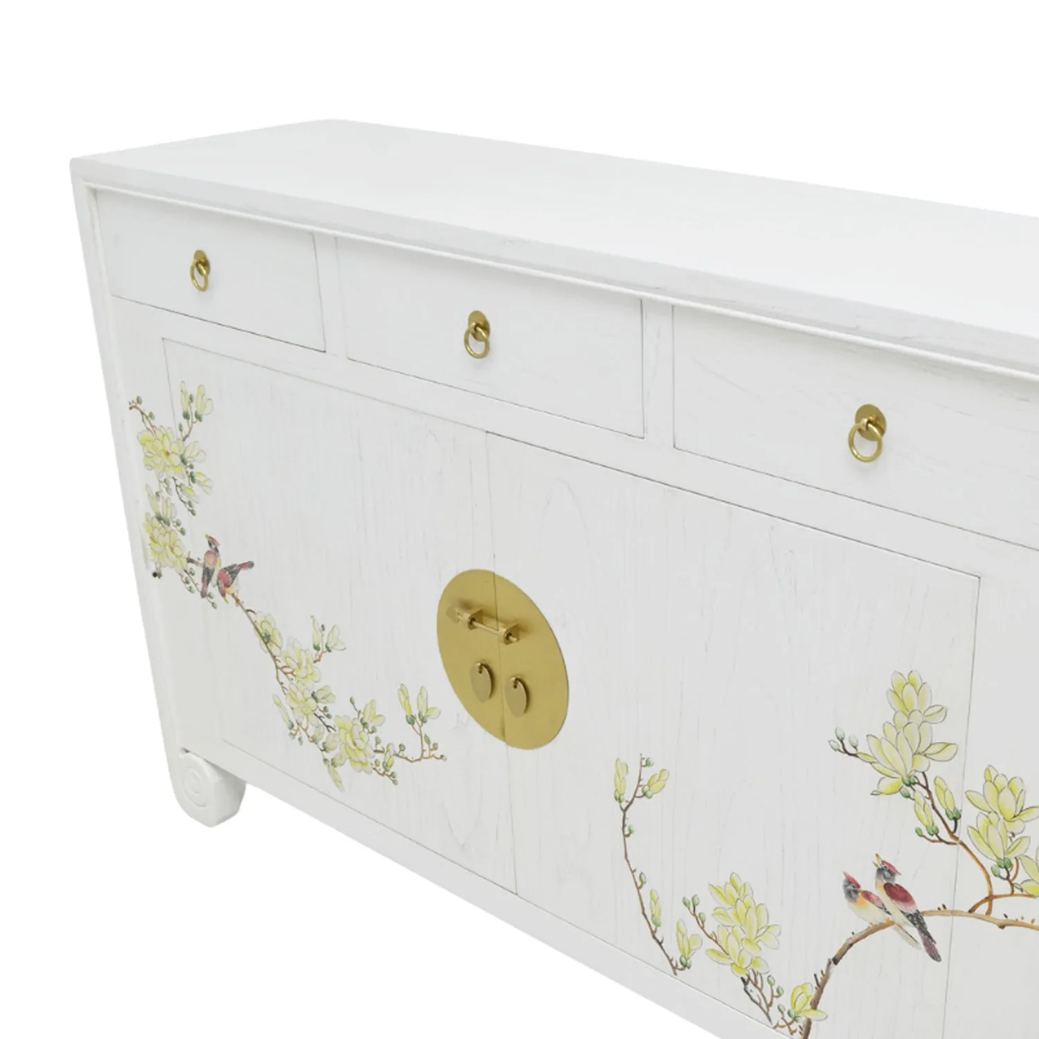 SIDEBOARD SCROLL FLEUR WHITE WASH MQZ-19
