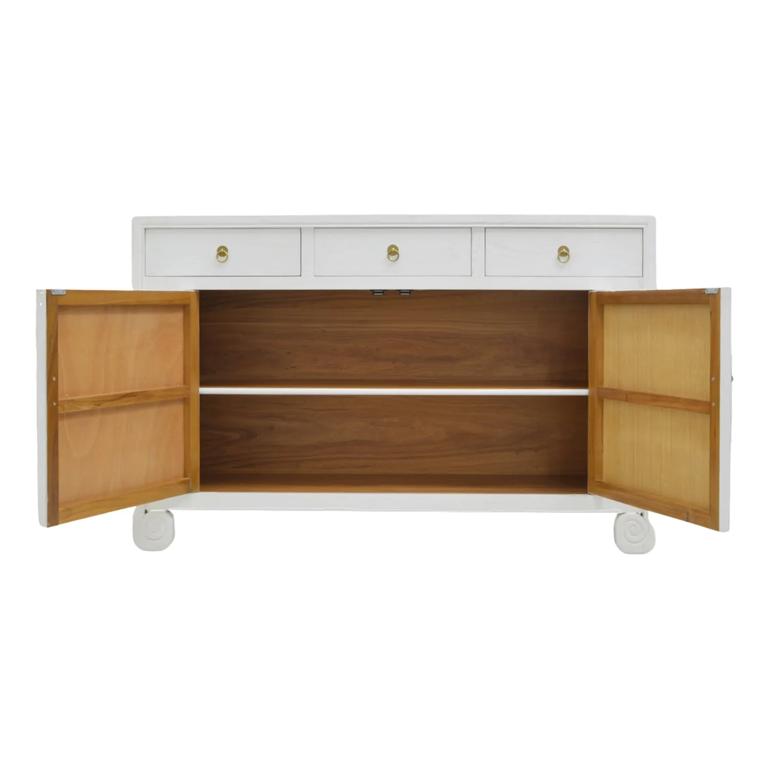 SIDEBOARD SCROLL FLEUR WHITE WASH MQZ-19