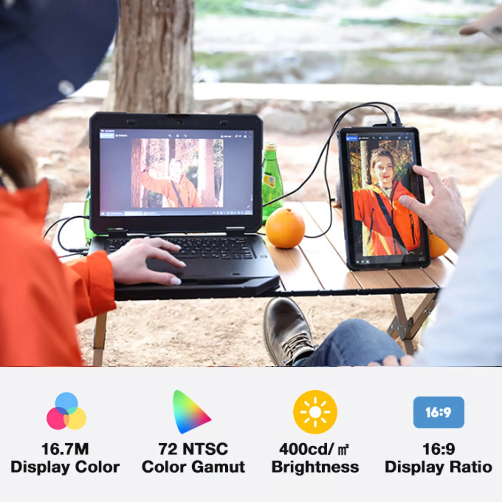 TUTT 12” Touchscreen Rugged Portable Monitor | 5000mAh Battery | Water & Drop Proof | Digital Photo Frame Mode | N1Pro 128GB SanDisk Extreme Pro 200MB/s & Reader Kit