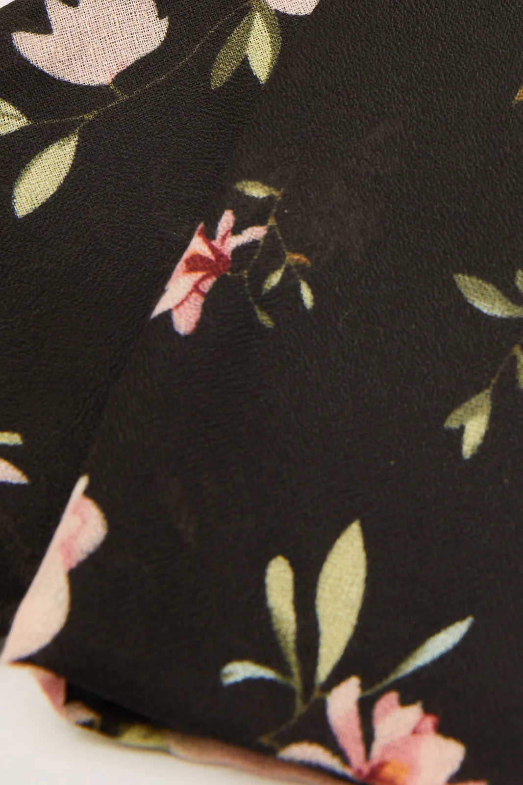 Women Black Printed Scarf