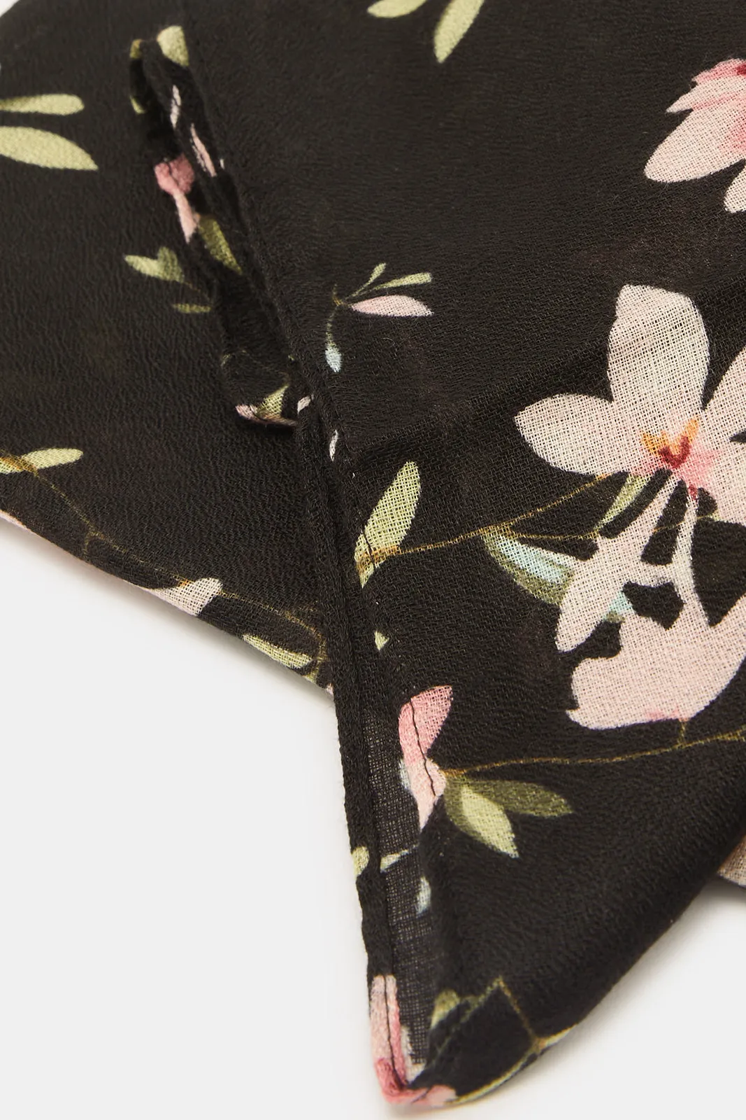 Women Black Printed Scarf
