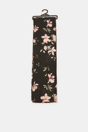 Women Black Printed Scarf