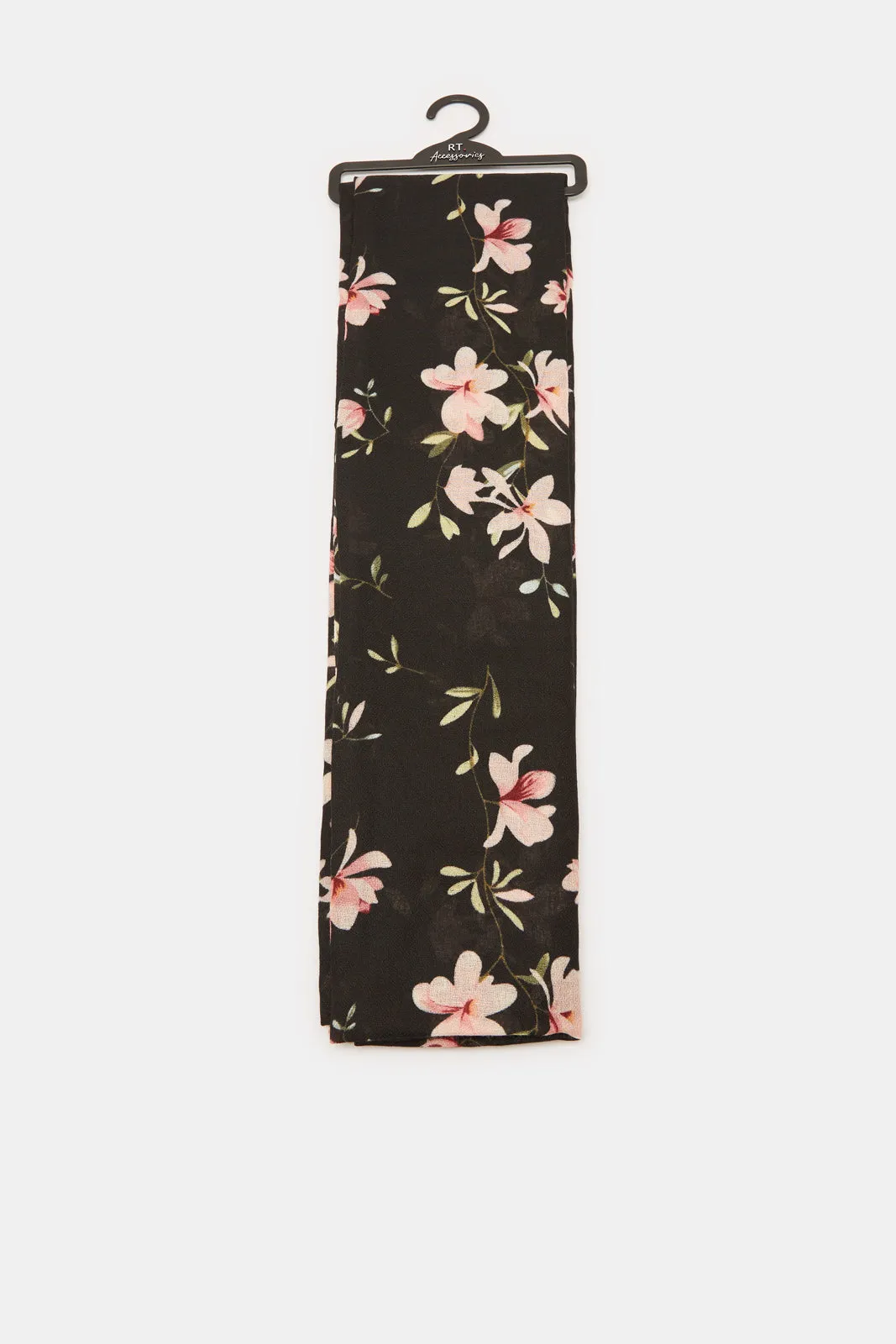 Women Black Printed Scarf