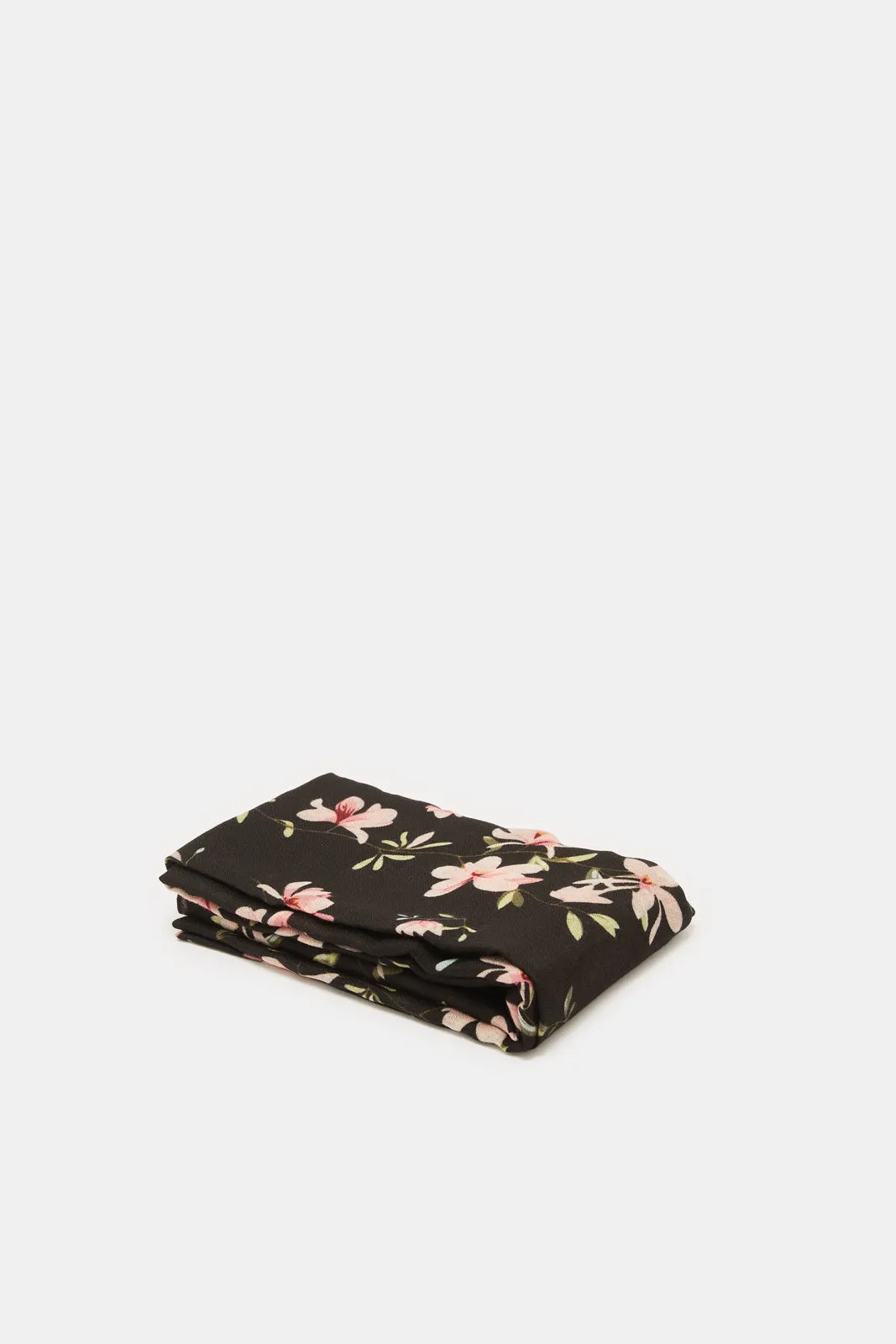 Women Black Printed Scarf